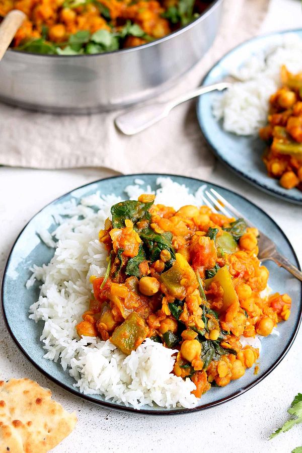 Chickpea and Lentil Curry - Vegan